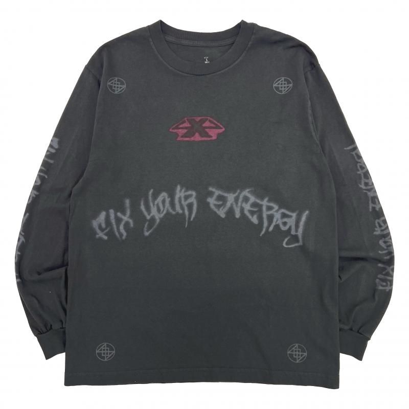 Travis Scott Fix Energy ロンT L限定 正規 CACTUS JACK / FIX YOUR ENERGY LONGSLEEVE - GANGSTA MARKET