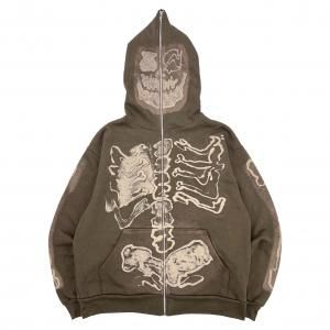 CACTUS JACK  ComplexCon  FRGMNT / CJ X FRAGMENT SKELETON GRAFFITI FULL ZIP HOODIE 