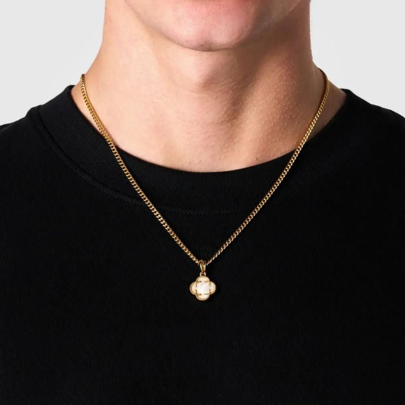 CRAFTD / CLOVER STONE PENDANT NECKLACE - GANGSTA MARKET