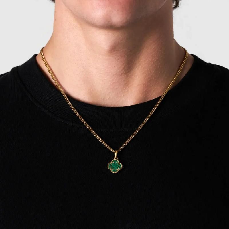 CRAFTD / CLOVER STONE PENDANT NECKLACE - GANGSTA MARKET