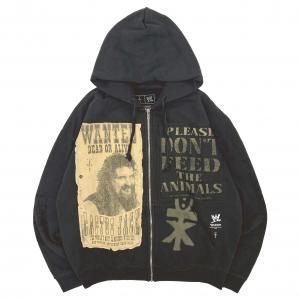 CACTUS JACK / CJ  WWE DOUBLE CACTUS JACK ZIP HOODIE ("CACTUS JACK" MICK FOLEY)