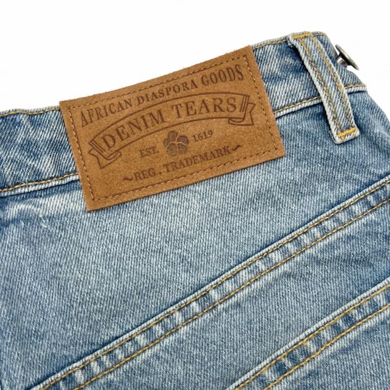 国内発送■DENIM TEARS■LASER WREATH JEAN SHORT Denim Tears Laser Wreath Denim Short Blue Men's - SS25 - US