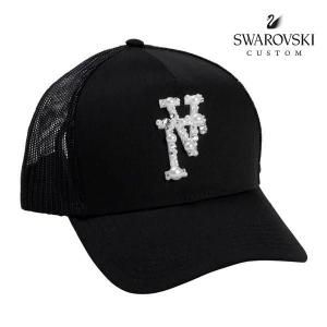 KRHYME DESIGN / "FLIP LA -CUSTOM PEARL&SWAROVSKI-" TRUCKER CAP