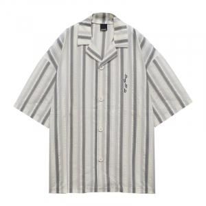 BAGARCH / STRIPE OPEN COLLAR SHIRTS
