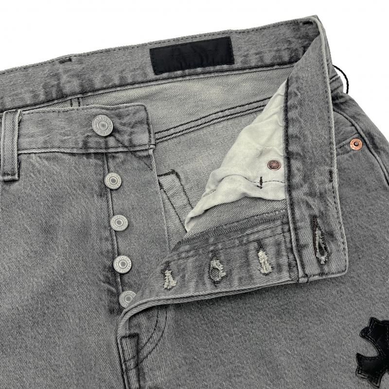 ADVANCE / LEVI'S 501 × CROSS LEATHER DENIM PANTS - GANGSTA MARKET