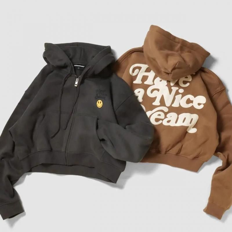 DREAM TEAM / HAVE A NICE DREAM LADIES ZIP UP HOODIE - GANGSTA
