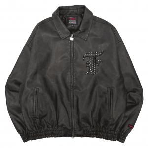 FUBU / FAUX LEATHER STUDS PATCH JACKET
