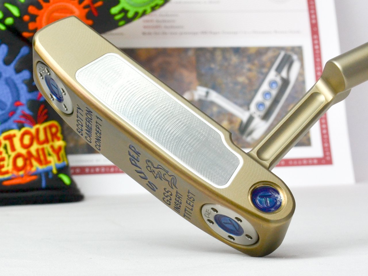 スコッティキャメロン ツアーパター スーパーラット GSS inlay Bronze & Blue with 20g circle T sole