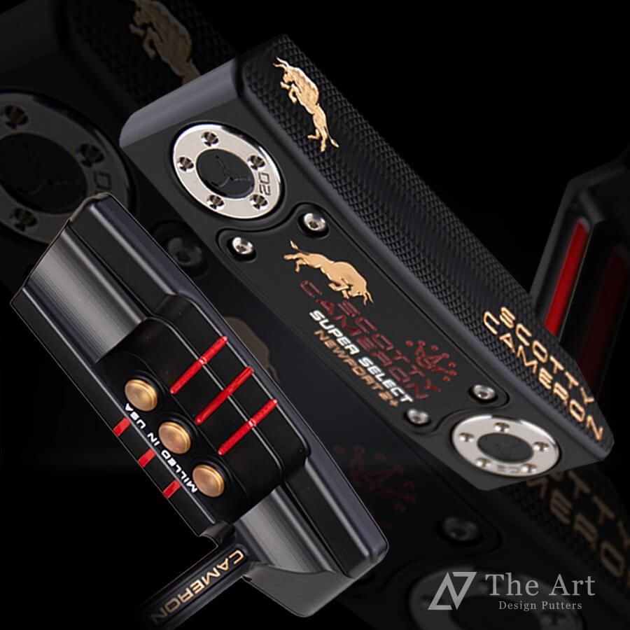 スコッティキャメロン (SCOTTY CAMERON) 2023 スーパーセレクト ニューポート2 プラス [Bull] ver.S アートブラック  SIX LINE スタビリティファイヤー