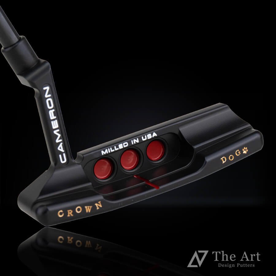 スコッティキャメロン (SCOTTY CAMERON) 2023 スーパーセレクト ニューポート2 [Crown Dog] M Red u0026 Gold  アートブラックフィニッシュ