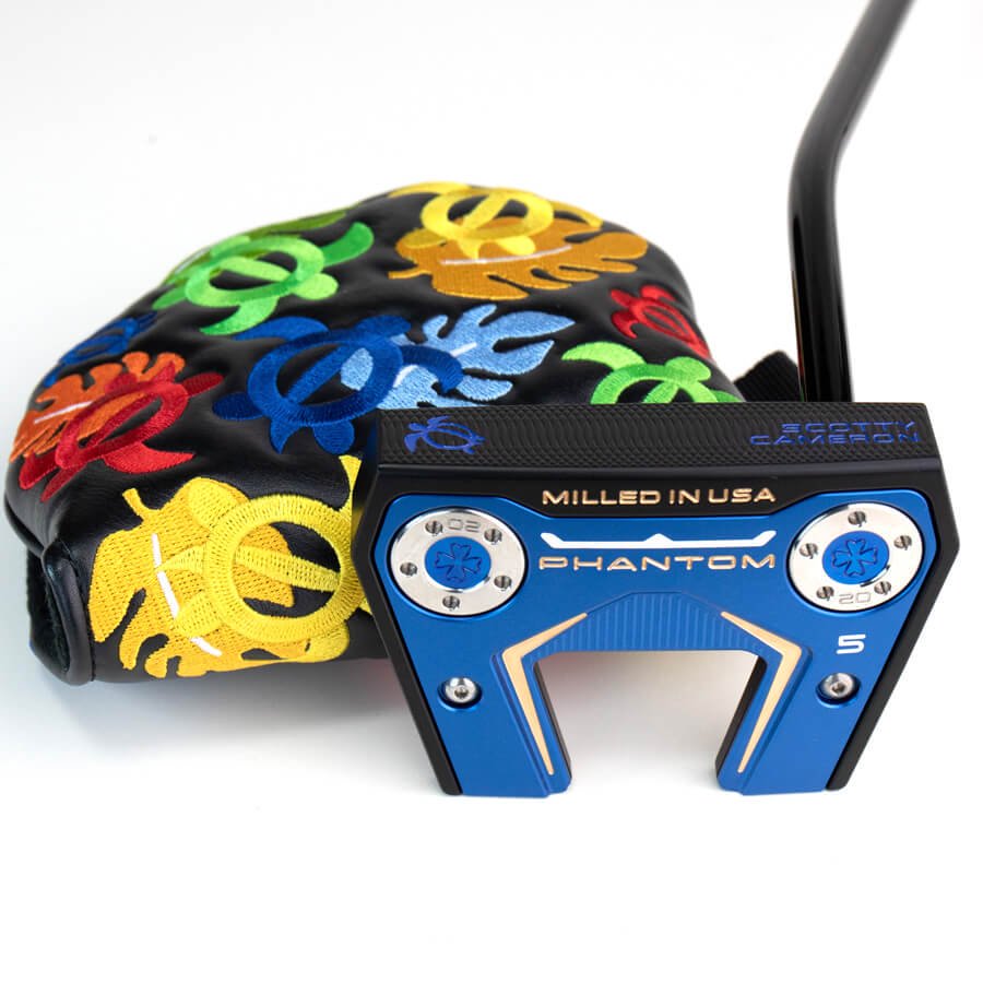 スコッティキャメロン (SCOTTY CAMERON) 2024 ファントムシリーズ ファントム5 [Hawaiian Honu] M  アートブラックフィニッシュ ブルー