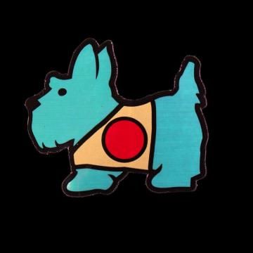 スコッティキャメロン ジャパンドッグステッカー 45mm×50mm ターコイズ