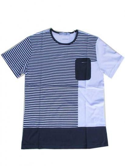 HAMAKI-HO/ハマキホ 切り返しボーダーTシャツ navy - 夜型大型セレクト