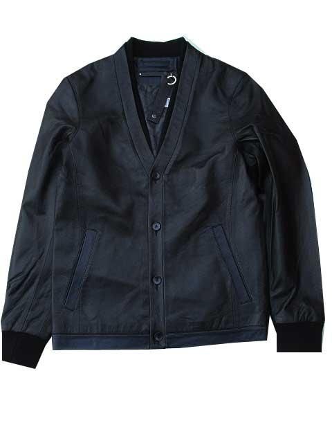 Daniel Won chester cardigan レザーカーデblack/navy- 夜型大型セレクトショップ　AMERICAN DREAM名古屋