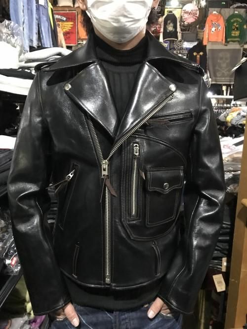 Y'2LEATHERワイツーレザーDポケヴィンテージホースダブルライダースblack - 夜型大型セレクトショップ　AMERICAN DREAM名古屋