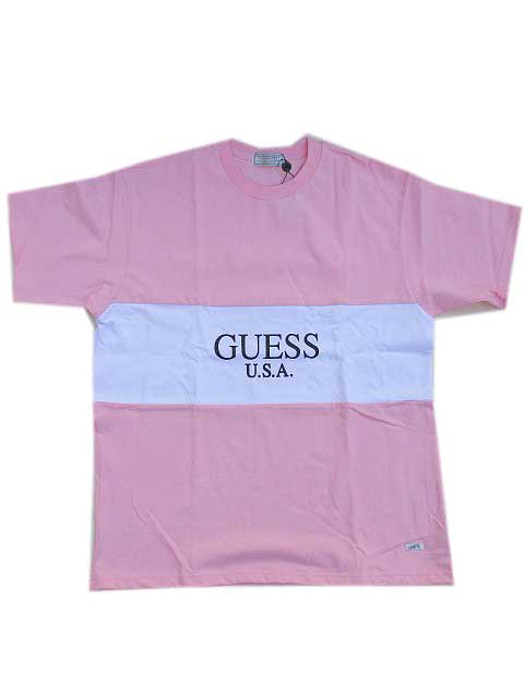 GUESS GREEN LABELゲスグリーンレーベルPANEL GUESS TEE pink- 夜型大型セレクトショップ　AMERICAN  DREAM名古屋