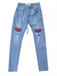 <img class='new_mark_img1' src='https://img.shop-pro.jp/img/new/icons20.gif' style='border:none;display:inline;margin:0px;padding:0px;width:auto;' />KOLLAR CLOTHING<BR>ROSE DENIM EMBROIDERED  LIGHT BLUE