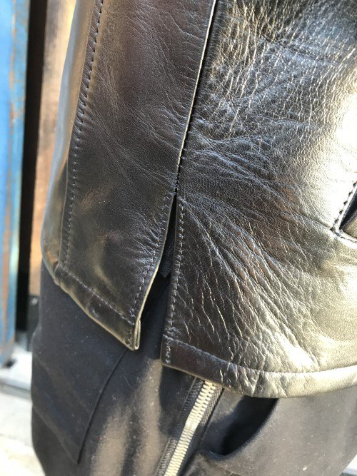 Y'2 LEATHERワイツーレザー ANILINE HORSE SHRTS JKT black レザー