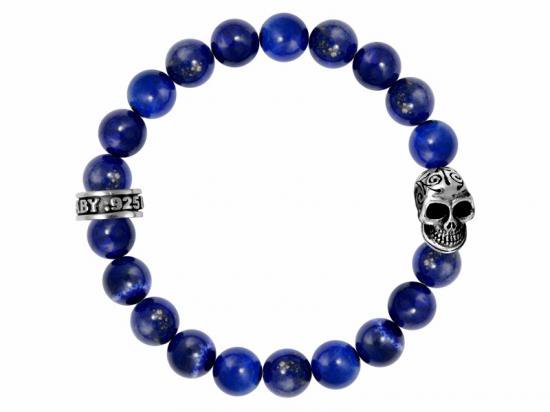 KING BABY キングベイビー 10MM LAPIS BEAD BRACELET w/ SILVER DOTD SKULL スカル ブレスレット-  夜型大型セレクトショップ　AMERICAN DREAM名古屋