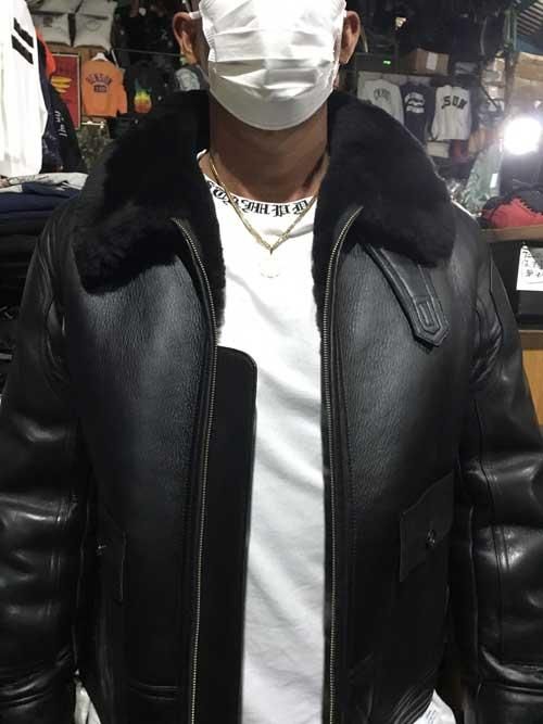 Y'2LEATHERワイツーレザーCOLOMER MOUTON type ANJ-4 black- 夜型大型