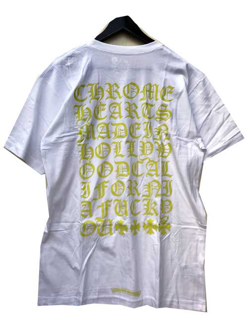 CHROME HEATRSクロムハーツクロムハーツイエローロゴTシャツwhite/neon