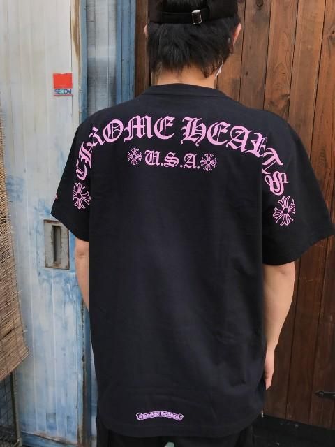 CHROME HEATRSクロムハーツ MATTY BOY Tシャツblack/pink- 夜型大型