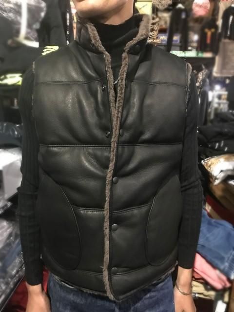 Y'2 LEATHERワイツーレザー DEER SKIN リバーシブルベスト black - 夜