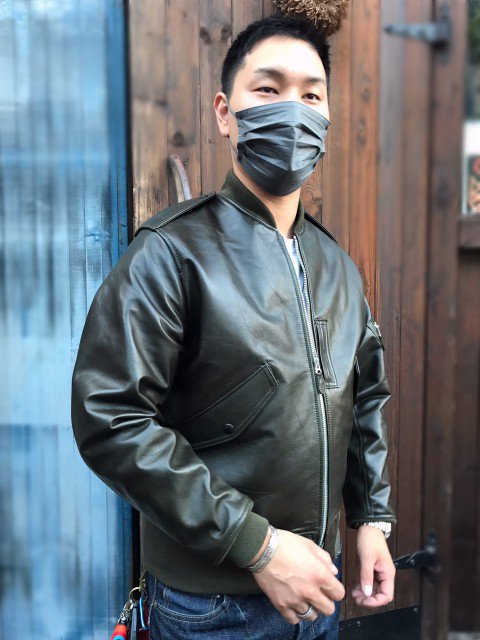 Y'2 LEATHERワイツーレザー OIL SOFT HORSE type L2 JKT olive- 夜型 ...