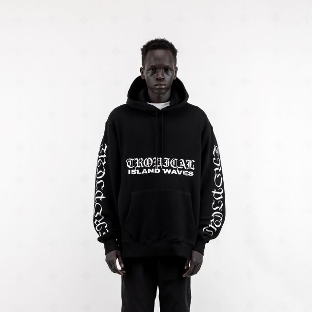 STAMPDスタンプドISLAND WAVES Hoodie black- 夜型大型セレクト