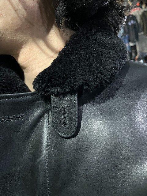 Y'2 LEATHER/ワイツーレザーハンドオイルホースムートンN1デッキジャケット　black- 夜型大型セレクトショップ　AMERICAN  DREAM名古屋