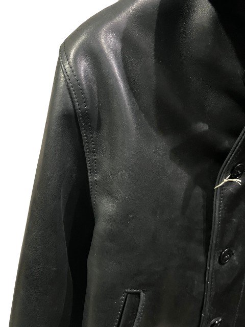 Y'2 LEATHER/ワイツーレザーハンドオイルホースムートンN1デッキジャケット　black- 夜型大型セレクトショップ　AMERICAN  DREAM名古屋