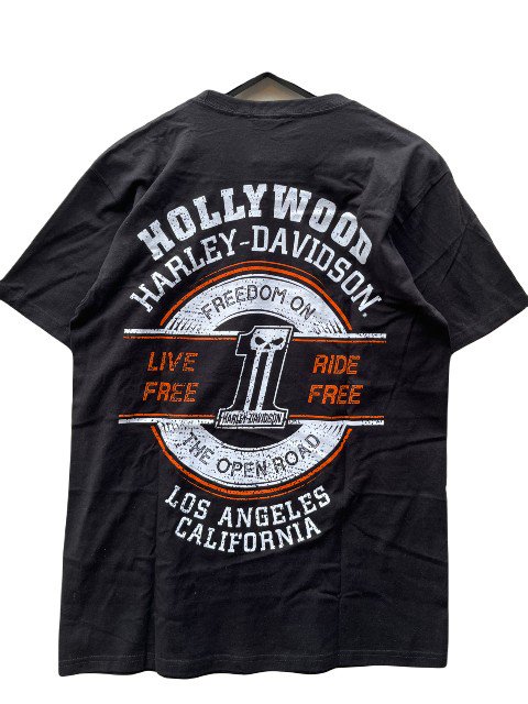HARLEY-DAVIDSONハーレーダビッドソンHD BANNERS ポケット付き Tシャツ