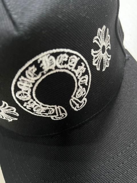 CHROME HEARTS 刺繍 スナップバックキャップ 黒 クロムハーツベースボールキャップホースシュー＆クロスブラック