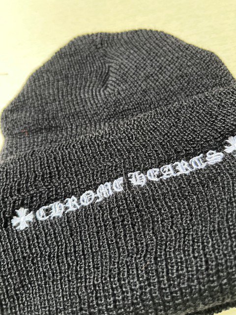 CHROME HEARTSクロムハーツCH＋ニット帽 black wool素材- 夜型大型