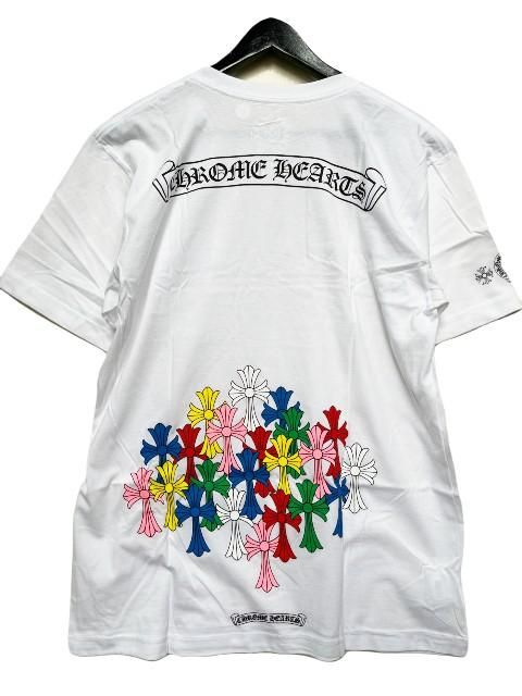 CHROME HEARTSクロムハーツマルチカラーセメタリークロスTシャツ white