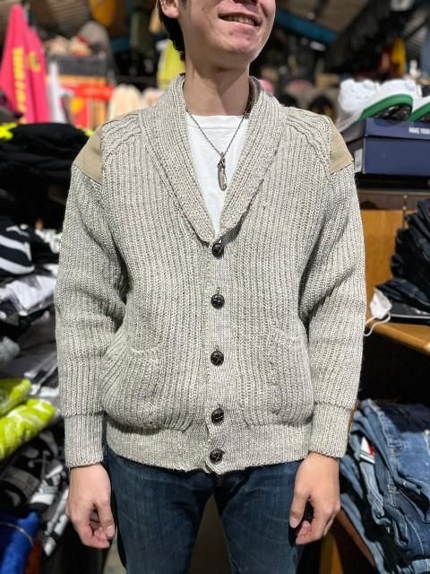 JAMES CHARLOTTEジェームスシャルロットショールカラーカーディガン LT GREY NATURAL/FAWN SUEDE-  夜型大型セレクトショップ　AMERICAN DREAM名古屋