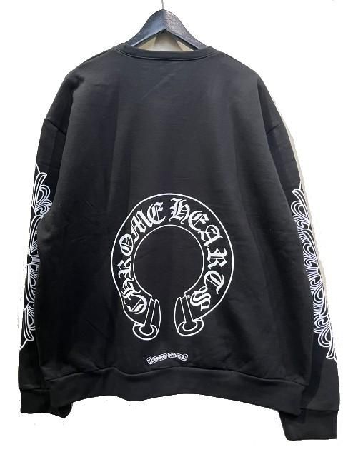 CHROME HEARTS ホースシュー クルーネック スウェット 袖ロゴ