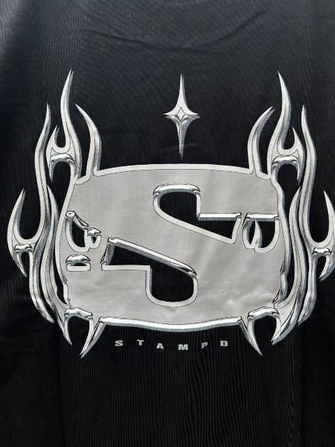 STAMPDスタンプドChrome Flame Relaxed Tee black- 夜型大型