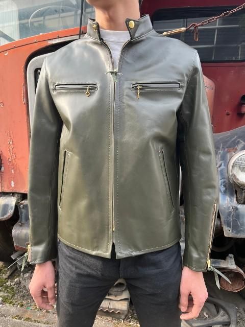 Y'2LEATHERワイツーレザーVINTAGE HORSE.L SINGLE RIDERS OLIVE