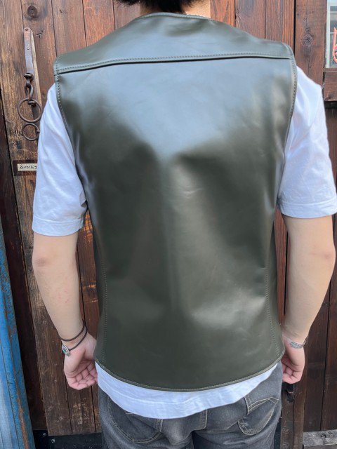 Y'2LEATHERワイツーレザーVINTAGE HOUSE LIGHT ZIP VEST olive