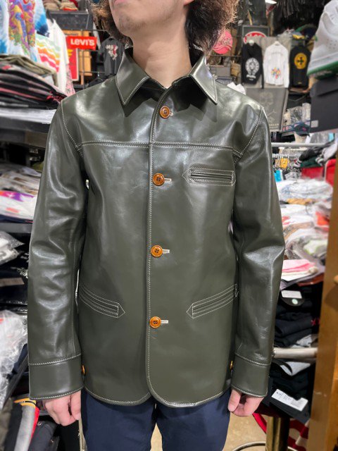 Y'2LEATHERワイツーレザーVINTAGE HOUSE LIGHT CAR COAT olive PC-76