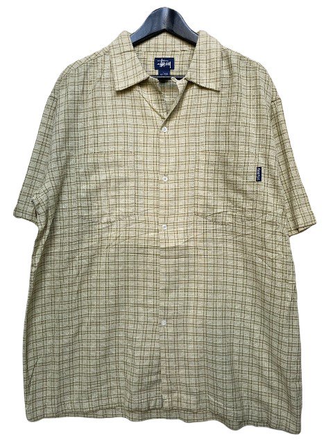 90年代デッドSTUSSYチェックシャツyellow- 夜型大型セレクトショップ　AMERICAN DREAM名古屋