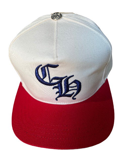 CHROME HEARTSクロムハーツMATTY CH 5 Panel Baseball CAP white/red