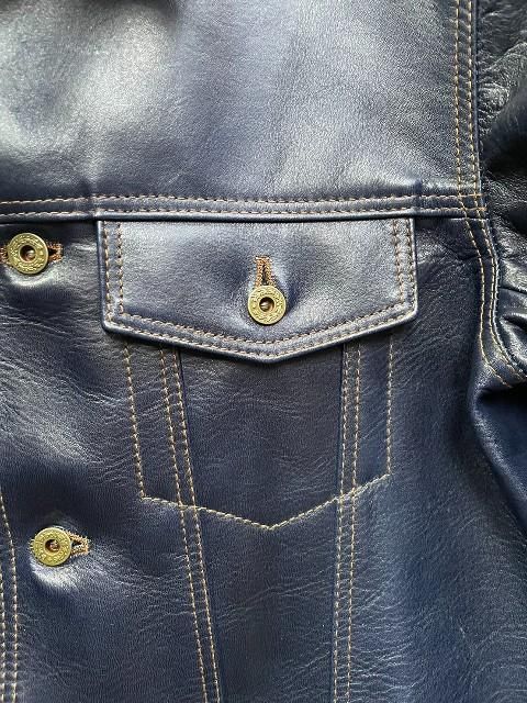 Y'2LEATHERワイツーレザーindigo horse Gジャン IB-139 - 夜型