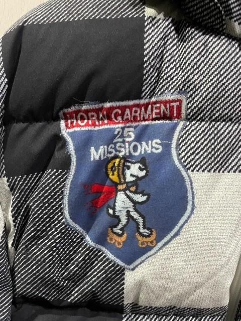 新品未使用★ホーンガーメント・ブランドロゴ総柄 ダウン セットアップ(48) HORN G.N.TホーンガーメントHardy Pudding Down JKT black HCM-3C-AD11
