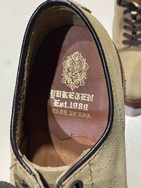 【USA製】Yuketen メイングイドモック スエードレザーシューズ ベージュ USA製】Yuketen メイングイドモック スエードレザーシューズ