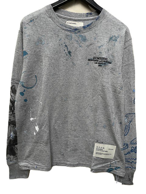 DOM REBEL/ドムレーベルCRUSHED LONG SLEEVE T-SHIRT grey-夜型大型セレクトショップAMERICAN  DREAM名古屋