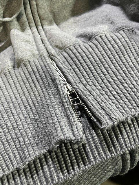 Perfect ribsパーフェクトリブスBasic Zip Hoodie grey- 夜型