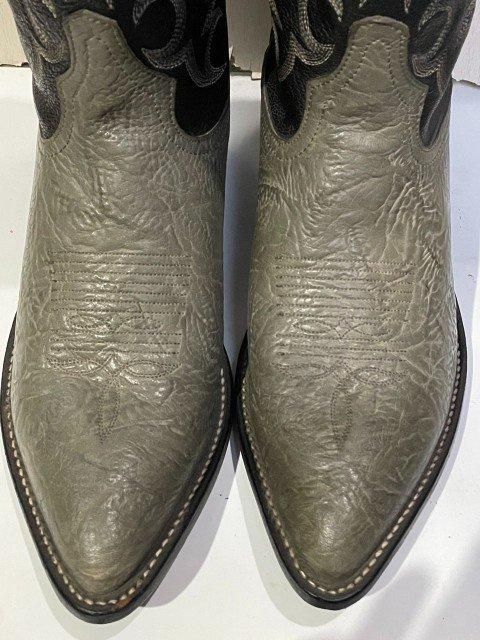 TONY LAMAトニーラマGREY BRAHMA BULLHIDE BOOTS 9E デッドストック