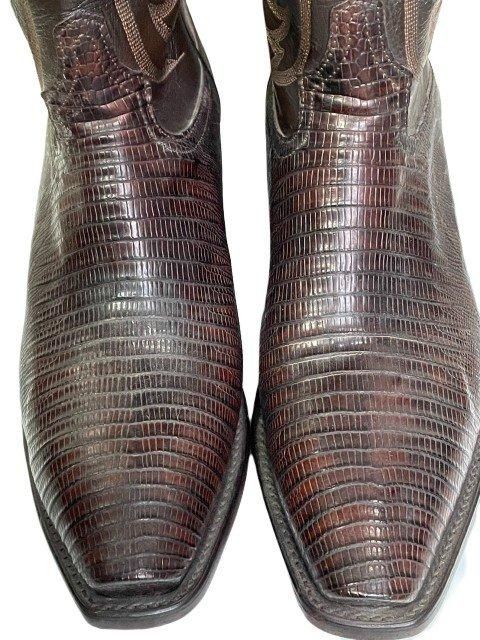 TONY LAMAトニーラマCHOCOLATE 3PC LIZARD BOOTS 9.5D デッドストック